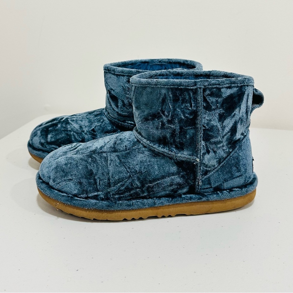 UGG Classic Mini II Velvet Boots Blue Wool Lining Women’s‎ Size 5